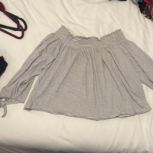 We the Free off the shoulder striped shirt